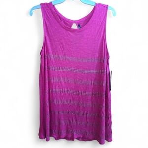 Apt. 9 Women's Knit Sleeveless tank Top Med Pink Embellished Studs Keyhole W-453